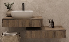 Зов Тумба с раковиной Токио 100 древесина аттик с тумбой