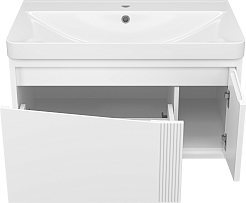 Brevita Тумба под раковину Cascade 80 подвесная белая – фотография-5