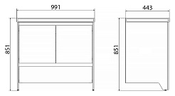 Velvex Тумба с раковиной напольная Klaufs 100 белая – фотография-5