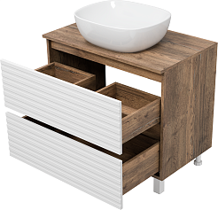 Brevita Тумба с раковиной Dakota 80 дуб галифакс олово/белая – фотография-6