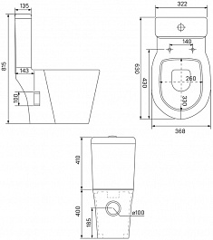 Iddis Унитаз компакт Calipso Rimless CALRDSEi24 безободковый – фотография-7