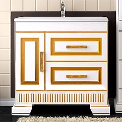 Opadiris Тумба под раковину Оникс 80 белое золото – фотография-1