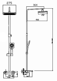 Mixline Душевая стойка 553217 чёрная – фотография-5