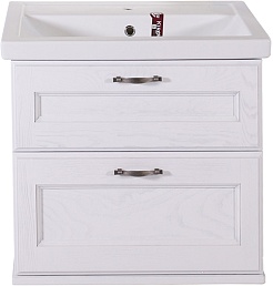 ASB-Woodline Тумба под раковину Прато 70 белый/патина серебро – фотография-1