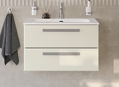 Cezares Тумба с раковиной Eco Cer-N 80 брашированная альпака CZR-8095-80 ручки серые – фотография-1