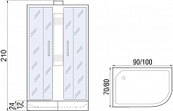 River Душевая кабина Nara 100/70/24 МТ L – фотография-16