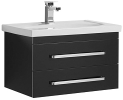 Aquanet Тумба с раковиной Сиена 70 подвесная, черная – фотография-1