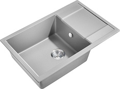 Milacio Мойка кухонная Navarra 78 Cuarzo серая металлик