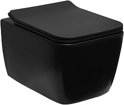 Allen Brau Унитаз подвесной Liberty 4.33007.31 чёрный матовый с крышкой 4.33008.31 – фотография-1