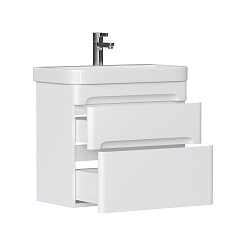 Equil Тумба под раковину Nice 70 2 ящика подвесная белая – фотография-2