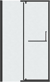 Grossman Душевая дверь в нишу Pragma 100x195 профиль черный матовый стекло шиншилла – фотография-1