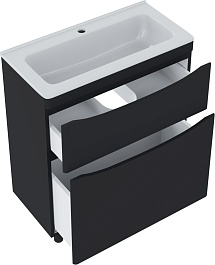 Vivon Тумба под раковину Ostin 70 напольная черная матовая – фотография-3