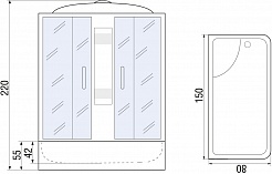 River Душевая кабина NARA 150/80/50 МТ – фотография-17