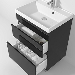 Водолей Мебель для ванной Best 50 черная – фотография-3