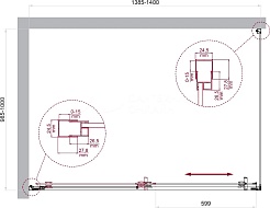 BelBagno Душевой уголок Luce 140/100 LUCE-AH-1-140/100-C-Cr профиль хром стекло прозрачное – фотография-6