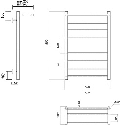 Domoterm Полотенцесушитель Медея СП П8 500x800 золото – фотография-3