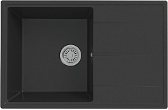 Teymi Мойка кухонная Hanna Smart 74 кварцевая черная матовая – фотография-1