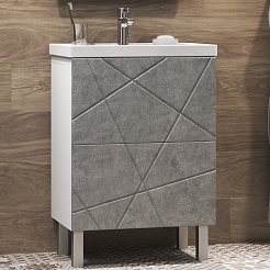 Vigo Мебель для ванной Geometry 2-500 белая/бетон – фотография-3