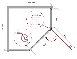 BelBagno Душевой уголок Uno 100/100 UNO-195-P-1-100-C-NERO стекло прозрачное – фотография-3