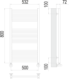 Terminus Полотенцесушитель водяной Аврора П16 500x800 хром – фотография-3