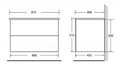 BelBagno Тумба с раковиной ETNA 800 Rovere Moro	 – фотография-2