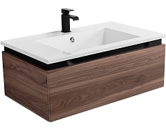 Cezares Тумба с раковиной Slider 80 подвесная дымчатый орех