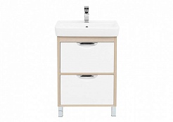 Aquanet Тумба с раковиной Гретта 60 new 2 ящика, светлый дуб – фотография-8