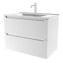 Зов Тумба с раковиной Дион 100 подвесная матовая белая – фотография-1