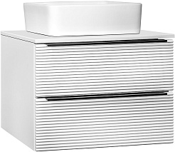 Runo Тумба под раковину Орлеан 70 подвесная белая матовая/белая глянцевая – фотография-14