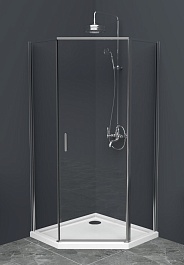 BelBagno Душевой уголок Uno 100/100 UNO-195-P-1-100-C-Cr стекло прозрачное – фотография-1