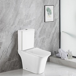 Azario Унитаз-компакт Avero AZ-3121 безободковый с бачком с сиденьем микролифт белый – фотография-2