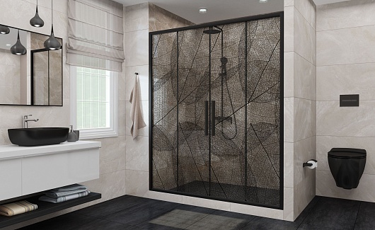 DTO Душевая дверь в нишу FB2 170-190 Black – картинка-9