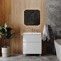 Teymi Тумба с раковиной Laina 70 белая матовая – фотография-14