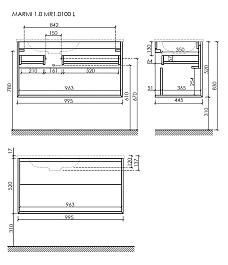 Sancos Тумба с раковиной Marmi 1.0 100 L дуб галифакс натуральный раковина Grace 101 L CN7014MB – фотография-7
