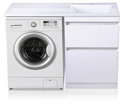 Style Line Мебель для ванной Даллас 130 R Люкс Plus белая – фотография-8