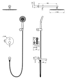 Oliveeka Душевой комплект Y OL-939017-MB черный матовый – фотография-3