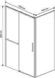 Vincea Душевой уголок Slim Soft 150x100 VSR-1SS1015CLGM профиль вороненая сталь стекло прозрачное – фотография-5
