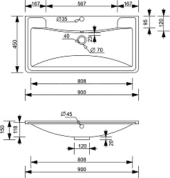 Vivon Тумба с раковиной Atwood 90 подвесная белая матовая – фотография-17