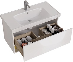 Dreja Мебель для ванной Perfecto 90 подвесная белая – фотография-10