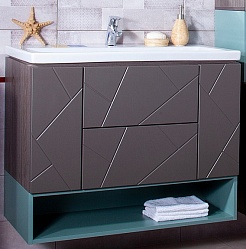 Бриклаер Тумба с раковиной Кристалл 100 с нишей – фотография-1