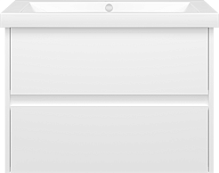 Misty Тумба с раковиной Алиса 75, 2 ящика, подвесная – фотография-1