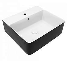 Teymi Раковина накладная в ванную Helmi 46 Duo чёрно-белый глянец T50271