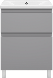 Misty Тумба под раковину Лаки 60 серая – фотография-1