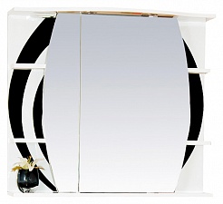 Misty Зеркальный шкаф Каролина 80 L черное стекло – фотография-1