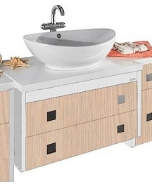 Водолей Тумба под раковину Сильвия 75 дуб/белый – фотография-1