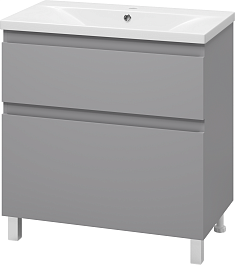 Misty Тумба под раковину Лаки 80 серая – фотография-2
